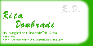 rita dombradi business card